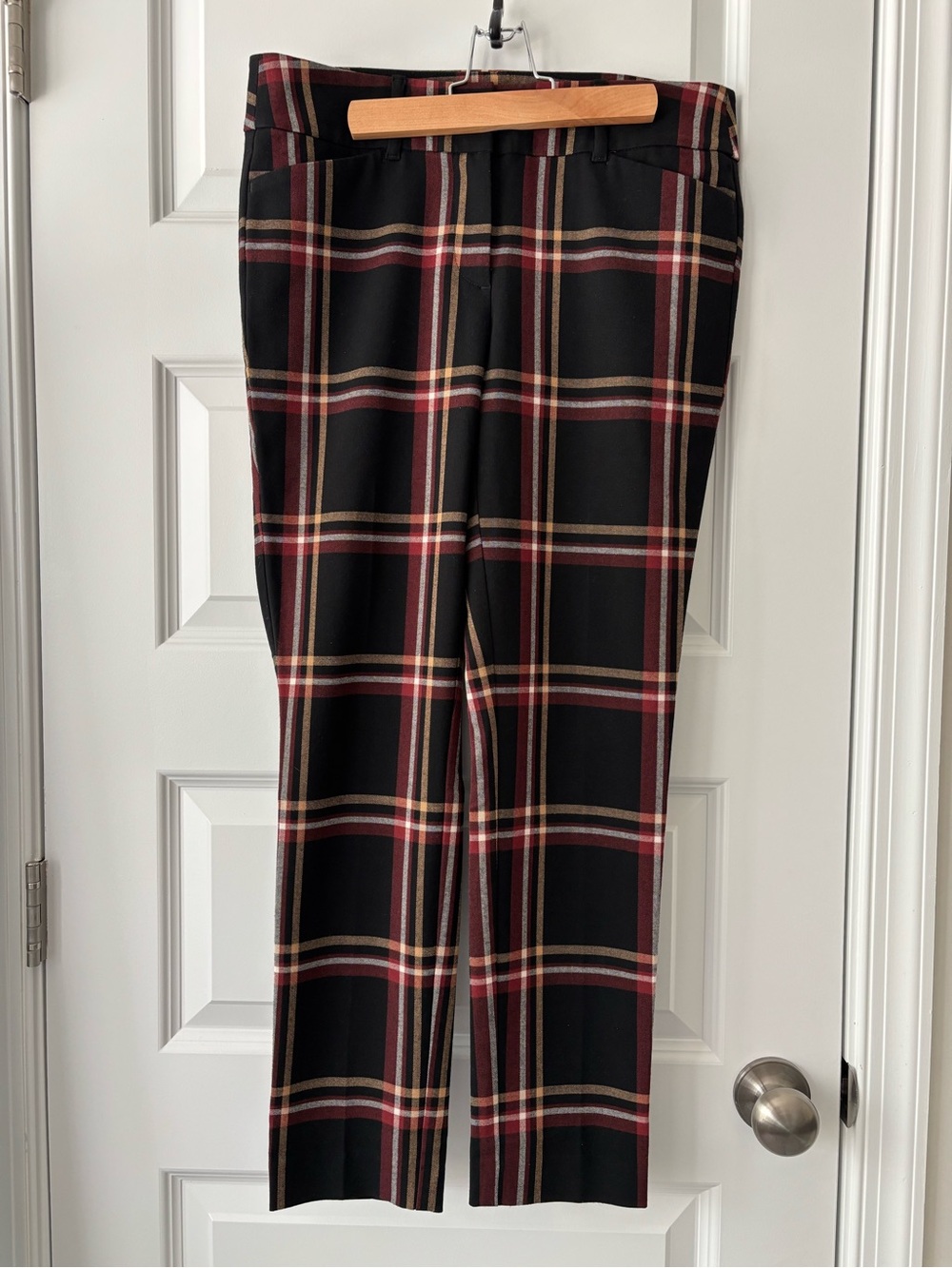 LOFT Skinny Ankle Plaid Windowpane Pants Size 4